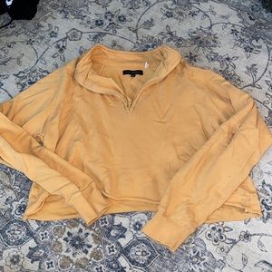 Cropped Yellow Quarter Zip Sweatshirt